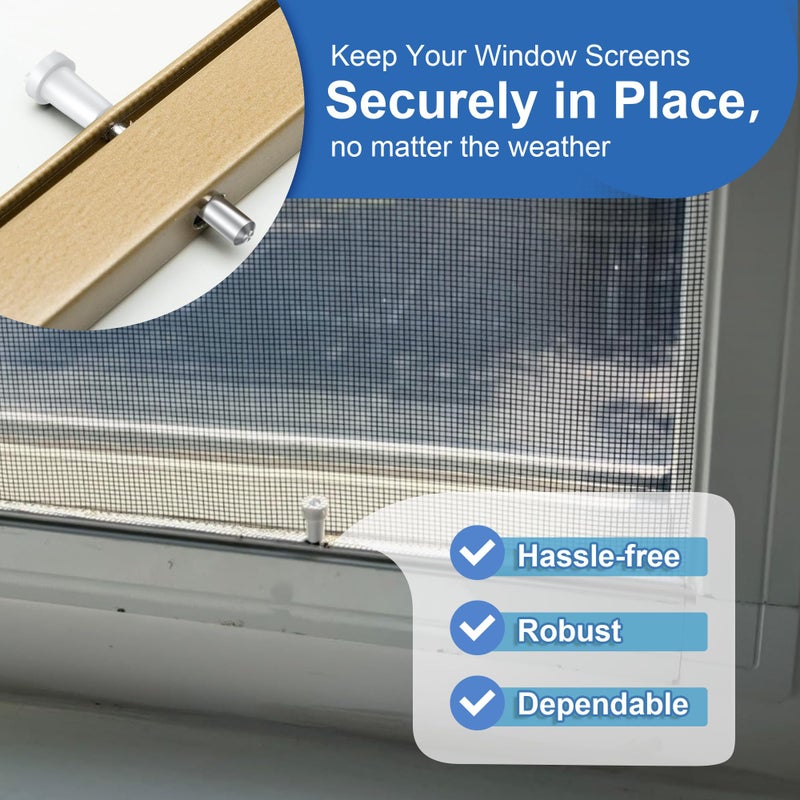 Ceoighe 8 Pack Window Screen Plunger Latches with Caps, 5/32"" X 1-1/2"", Aluminum Window Screen Plunger Pins, Secure Window Screens in Place (White) - Image 5